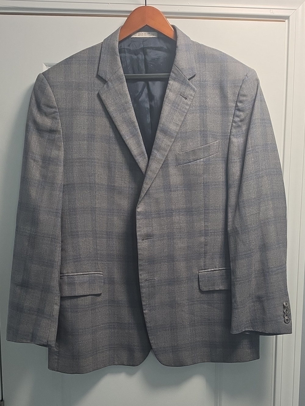 Joseph Abboud Light Gray Plaid Sport Coat